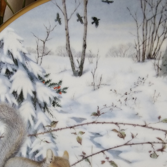 The Woodland Year "Squirreling For Nuts" Collector's Plate by Peter Barrett - Picture 5 of 12